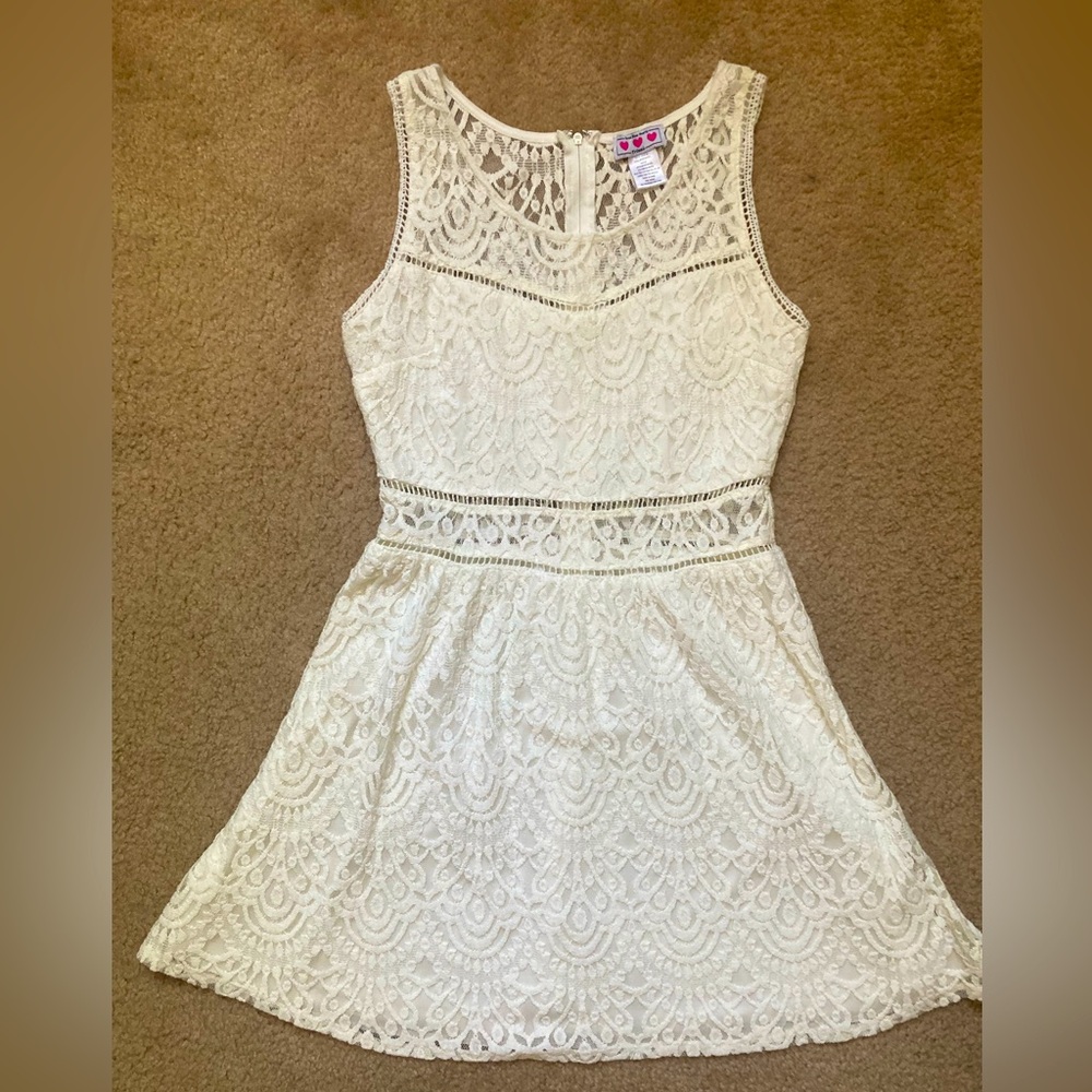 Off White Lace Tank Dress Size M by Three Pint Hearts